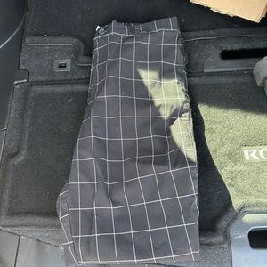 Striped black dress pants